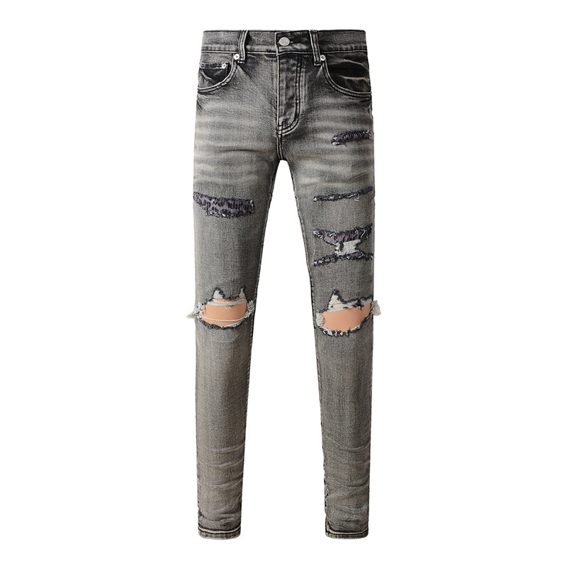 Mens trendy purple jeans 100% cotton Pure Cotton High Street Trend