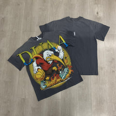 DUAA T shirts American streetwear brand with hot-fix rhinestones and distressed finish