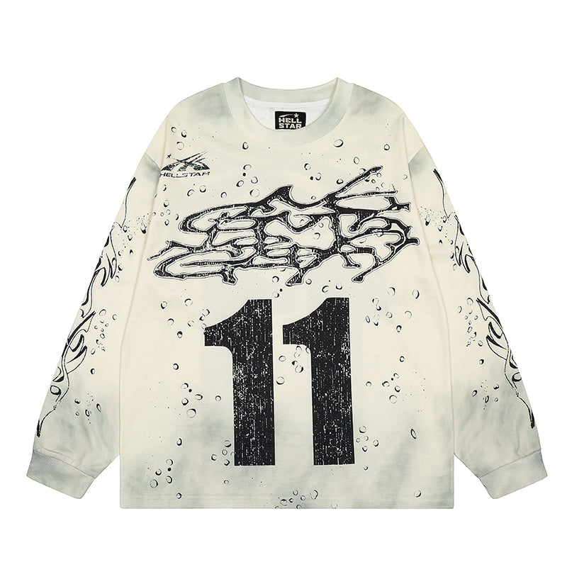 Hellstar Long Sleeve Shirts Hip-hop loose oversize High-quality pure cotton high-street clothing