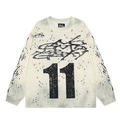 Hellstar Long Sleeve Shirts Hip-hop loose oversize High-quality pure cotton high-street clothing