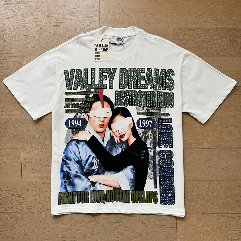 Valeforever Vale T Shirts White hot-fix rhinestones