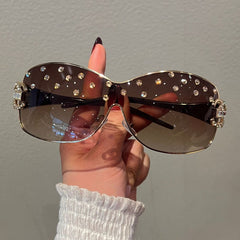 Trendy punk glasses diamond y2k