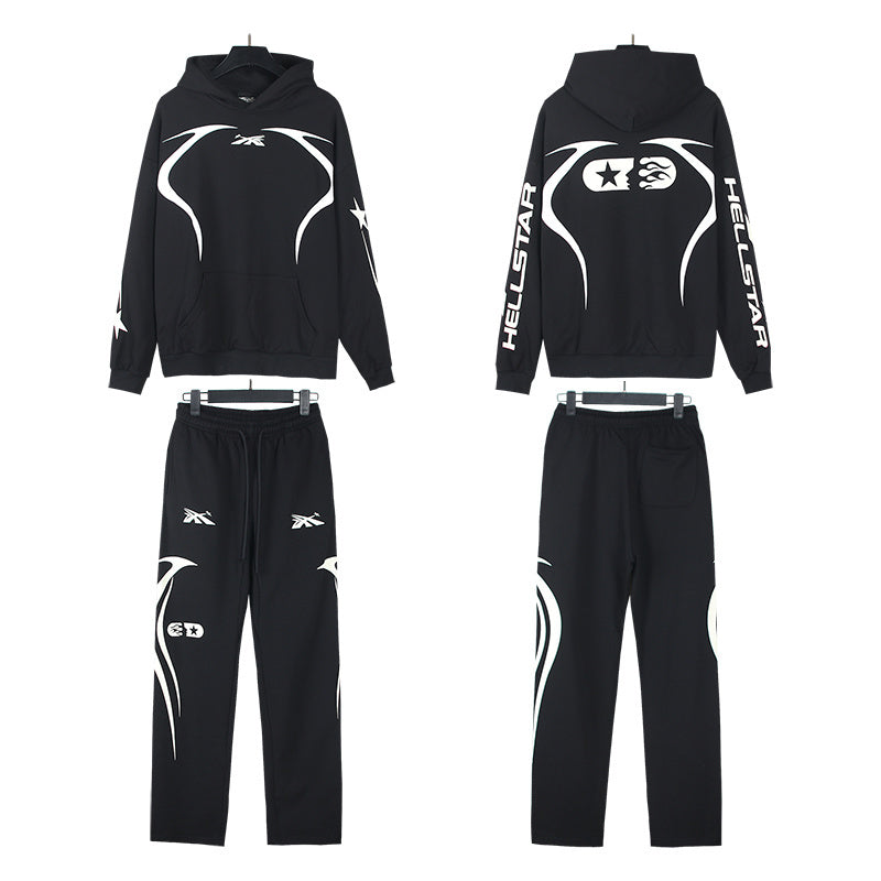 Hellstar Hoodie And Pants Two-Piece Set High-quality pure cotton high-street clothing