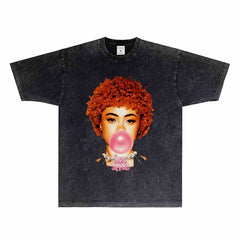 BIG FACE T shirts Pure Cotton High-Street Fashion
