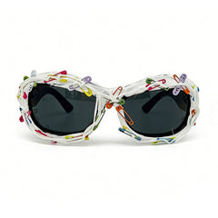 Trendy punk glasses millennium style paper clips
