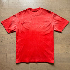 VALE T Shirts washed-effect red rhinestone print