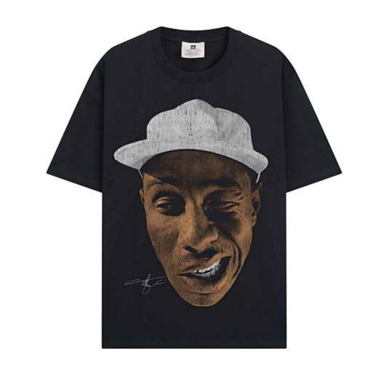 BIG FACE T shirts Pure Cotton High-Street Fashion