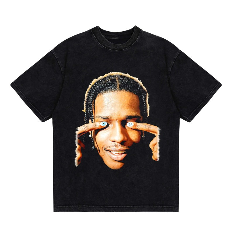 BIG FACE T shirts Pure Cotton High-Street Fashion