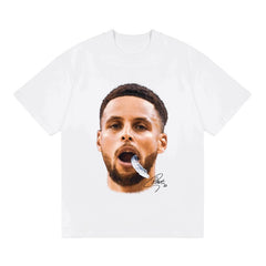 BIG FACE T shirts Pure Cotton High-Street Fashion