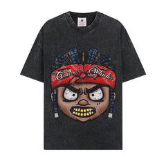 BIG FACE T shirts Pure Cotton High-Street Fashion
