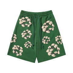 Denim Tears Shorts Yellow floral cotton