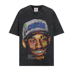 BIG FACE T shirts Pure Cotton High-Street Fashion