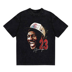 BIG FACE T shirts Pure Cotton High-Street Fashion