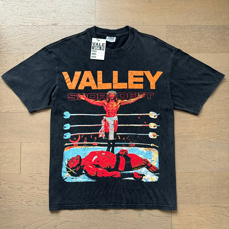 Valeforever Vale T Shirts Washed black with a distressed finish