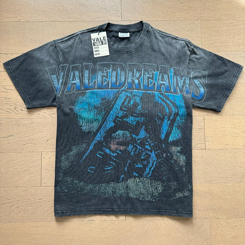 Valeforever Vale T Shirts Washed black and blue print