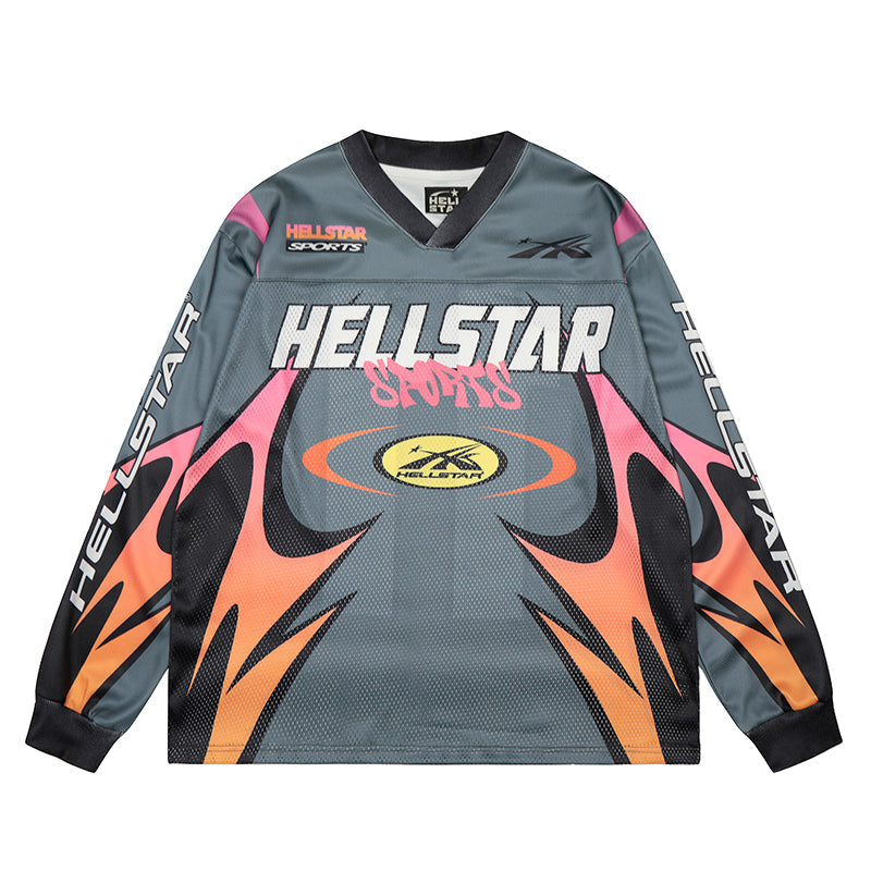 Hellstar Long Sleeve Shirts Hip-hop loose oversize High-quality pure cotton high-street clothing