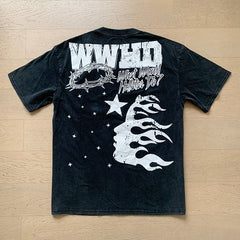 Hellstar T Shirts Retro style high street trend High-quality pure cotton high-street clothing