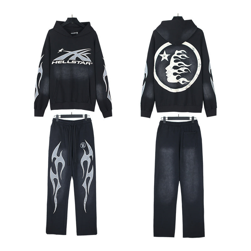 Hellstar Hoodie And Pants Two-Piece Set High-quality pure cotton high-street clothing
