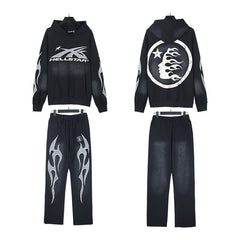 Hellstar Hoodie And Pants Two-Piece Set High-quality pure cotton high-street clothing