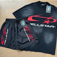 Hellstar T-Shirt And Shorts Two-Piece Set High-quality pure cotton high-street clothing
