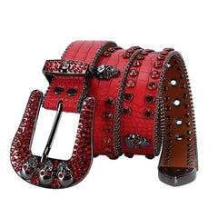 Hip-hop punk rhinestone belt skull punk full of diamonds