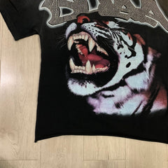 DUAA T shirts Distressed, ripped short-sleeve tee with rhinestone embellishment