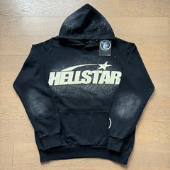 Hellstar Hoodie  Distressed French terry, high-street retro style.