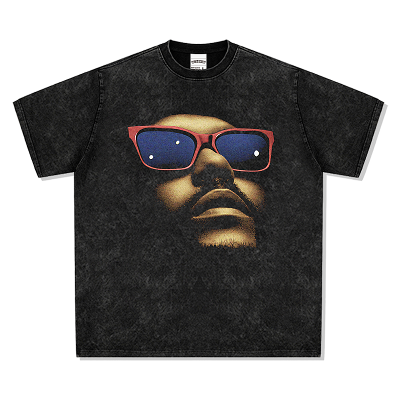 BIG FACE T shirts Pure Cotton High-Street Fashion