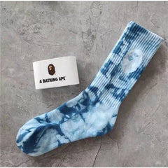 Bathing ape Socks Tall Tube Tie Dyeing Men and Women