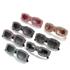 Trendy punk glasses diamond square