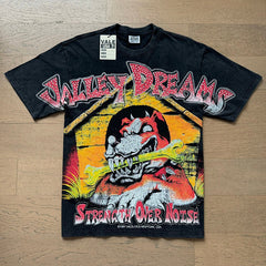 Valeforever Vale T Shirts Washed black with a distressed finish and hot-fix rhinestones.