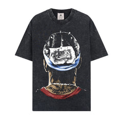 BIG FACE T shirts Pure Cotton High-Street Fashion