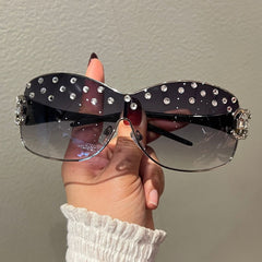 Trendy punk glasses diamond y2k