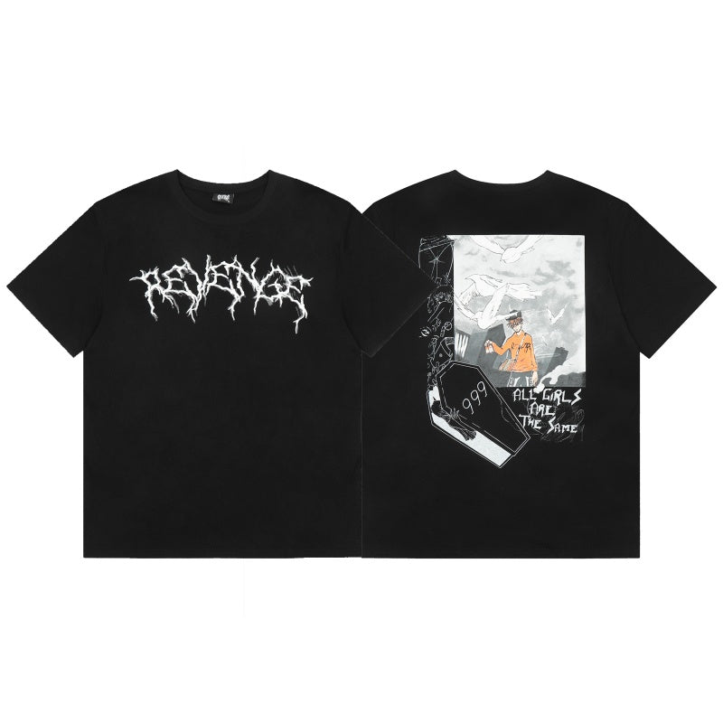 Revenge T Shirts High-quality streetwear with trendy Painted decoration