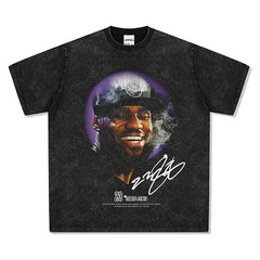BIG FACE T shirts Pure Cotton High-Street Fashion
