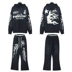 Hellstar Hoodie And Pants Two-Piece Set High-quality pure cotton high-street clothing