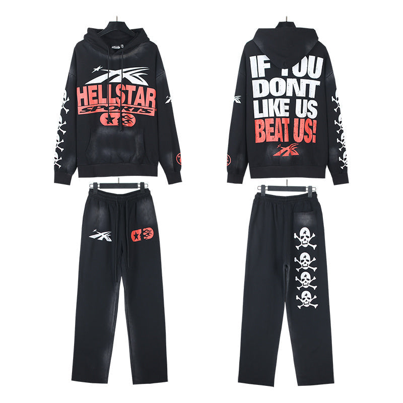 Hellstar Hoodie And Pants Two-Piece Set High-quality pure cotton high-street clothing