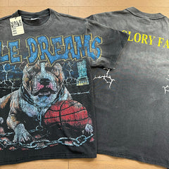 Valeforever Vale T Shirts Vintage-style distressed puppy print