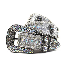 Hip-hop punk rhinestone belt skull punk style