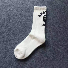 Bathing ape Socks Men's and Women's Sports Socks with Towel Bottom