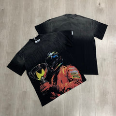 DUAA T shirts Trophies T-shirt, an American streetwear brand, features rhinestone embellishments and a washed finish.