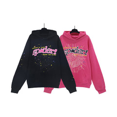 Sp5der Hoodie Cobweb Puff Print Pure Cotton
