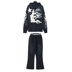Hellstar Hoodie And Pants Two-Piece Set High-quality pure cotton high-street clothing