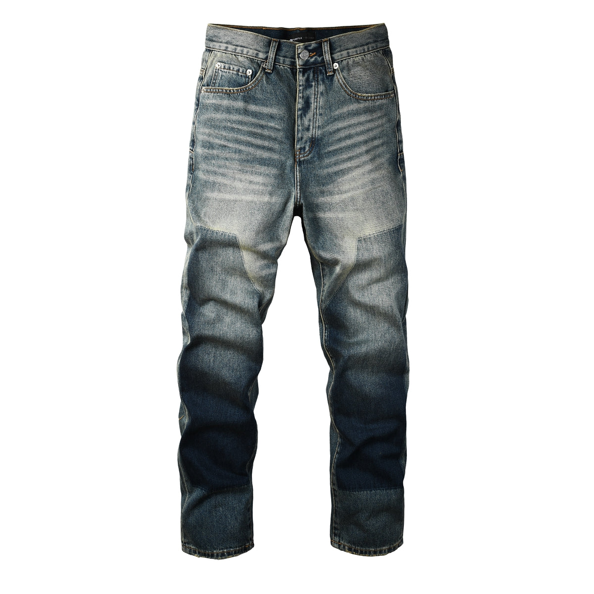 Mens trendy purple jeans 100% cotton High Street Distressed