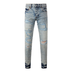 Mens trendy purple jeans 100% cotton Pure Cotton High Street Trend