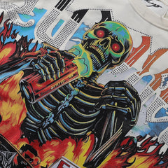 BKYS T Shirts Hot Diamonds Skull Car Print
