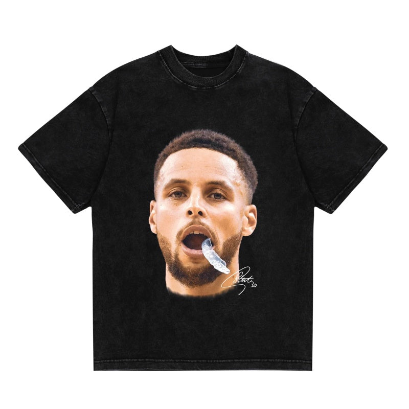 BIG FACE T shirts Pure Cotton High-Street Fashion