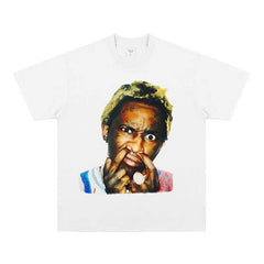 BIG FACE T shirts Pure Cotton High-Street Fashion