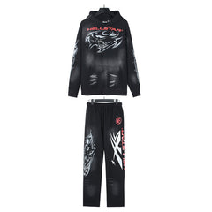 Hellstar Hoodie And Pants Two-Piece Set High-quality pure cotton high-street clothing