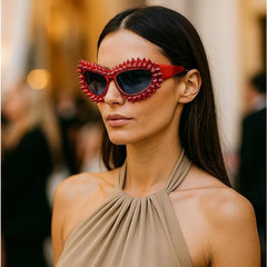 Trendy punk glasses special-shaped spikes and rivets